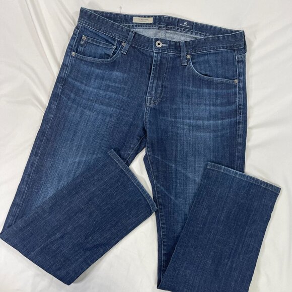 AG Adriano Goldschmied Mens 33x30 Actual The Matchbox Slim Straight Jeans Dark - Picture 1 of 12